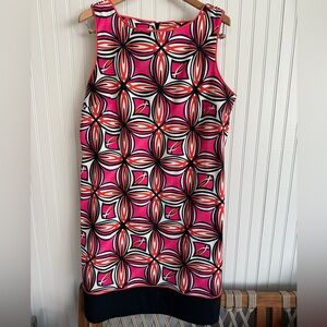 Alyx Geometric Summer Dress Size 16 Pink and Orange